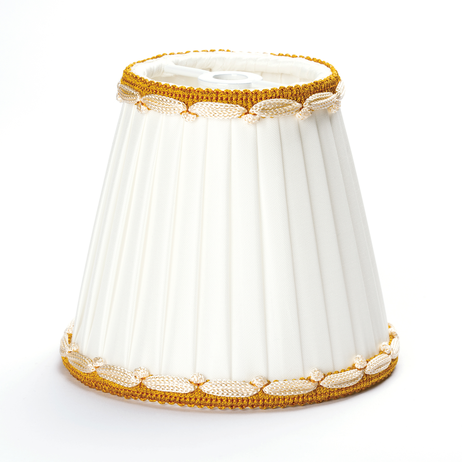 Lampenschirm Aufsteckschirm Aufsetzschirm für Kronleuchter Vintage creme gold S - Imagen 3 de 3