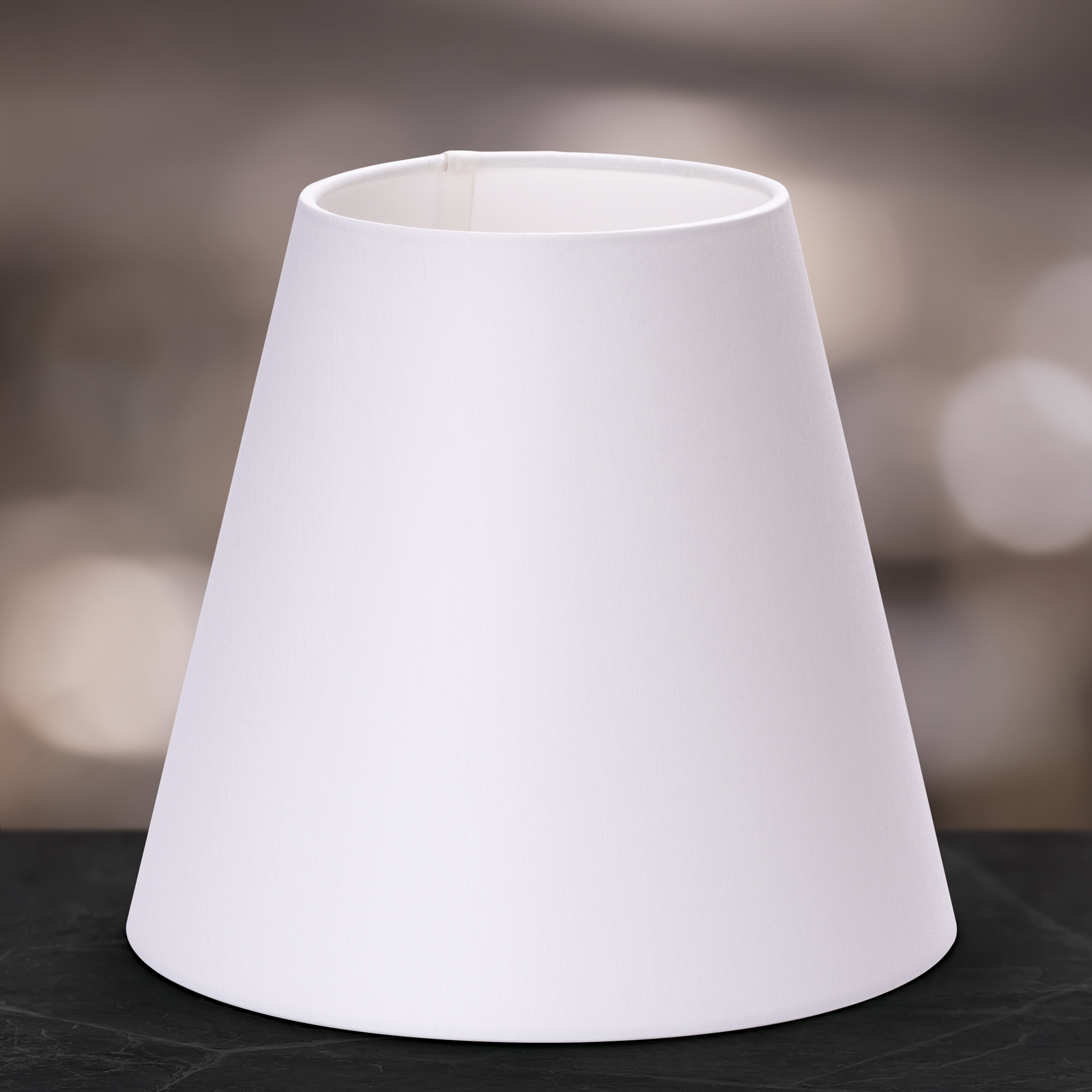 Stoff Lampenschirm E27 20cm 25cm 30cm Textilschirm Tischlampe konisch weiß brau - Imagen 5 de 10