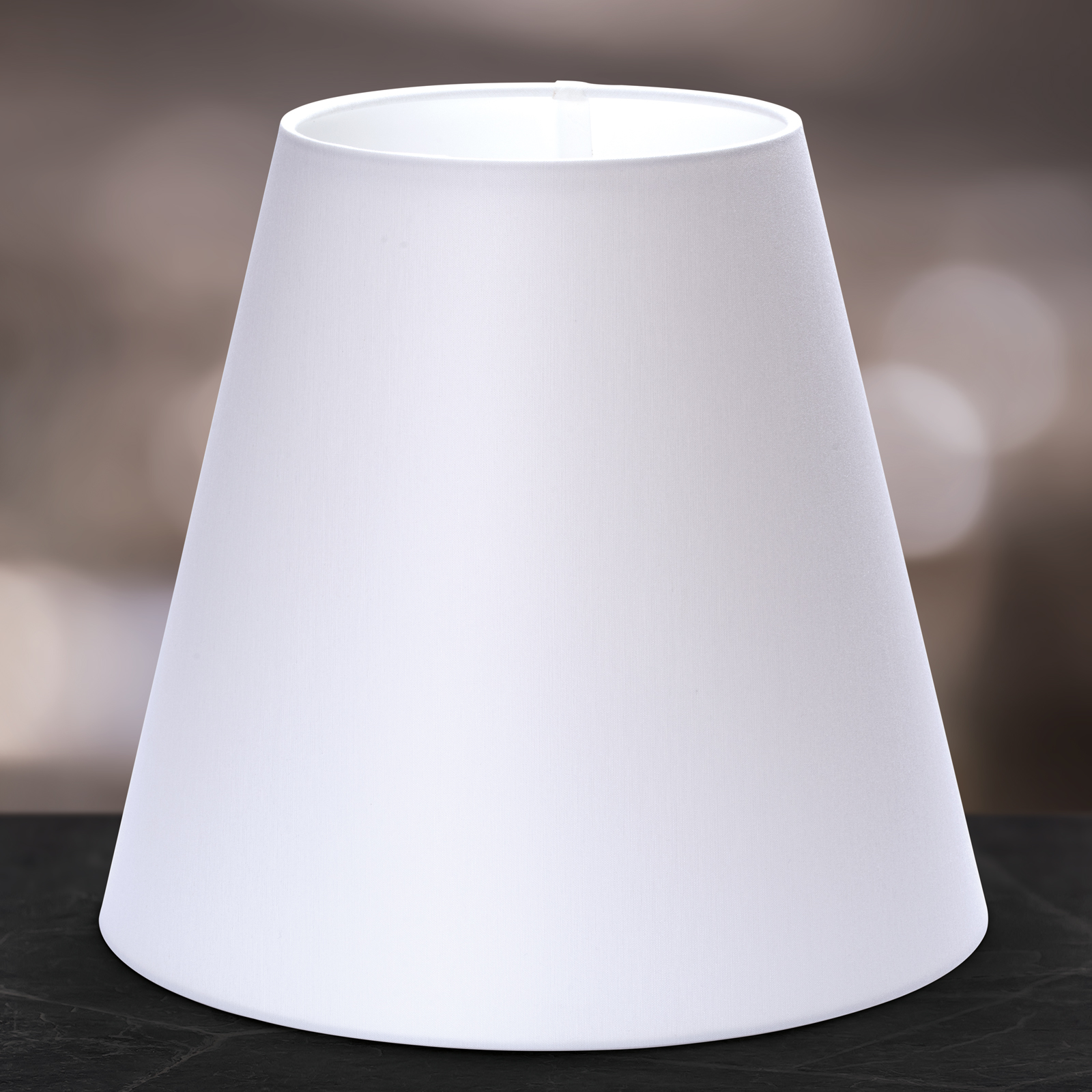 Stoff Lampenschirm E27 20cm 25cm 30cm Textilschirm Tischlampe konisch weiß brau - Imagen 6 de 10