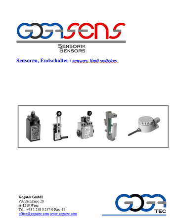 Sensorik+Endschalter Sensors+Limit-Switches